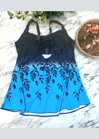 Голубой летний купальник-платье женское раздельное танкини большой размер голубой купальник-платье, танкини No Brand