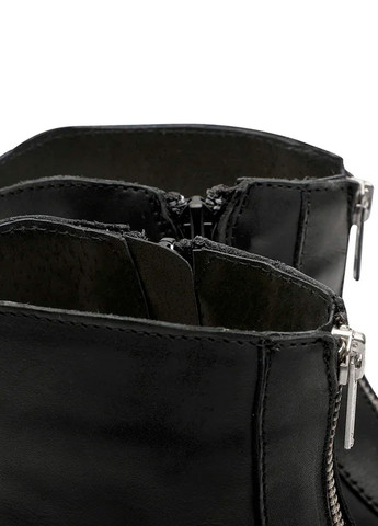 Осенние женские черные кожаные ботинки берцы Vero Moda без декора, с молнией