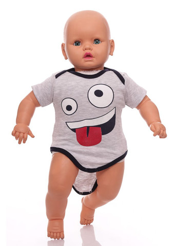 Серый летний боди+шорты модный 56 см (30547) BABYKROHA