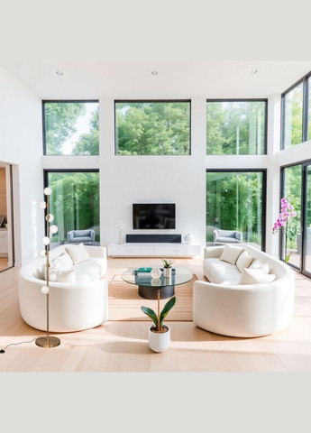 Торшер з білими плафонами по колу на 9 лампи (52-9834-9 BRONZE) No Brand (370072500)