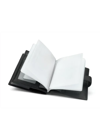 Кожаная мужская обложка для документов с кнопкой, черный (LG_17D3EEE956A2) No Brand (386787927)