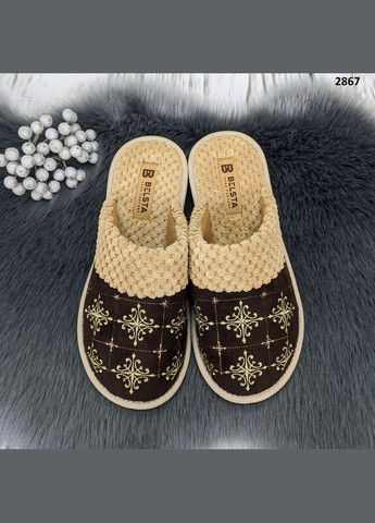 Коричневые тапочки женские домашние Белста