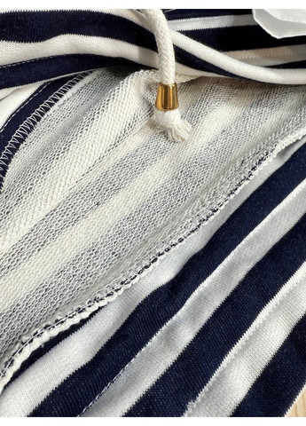 Темно-синий свитшот женский keyymod 34007 с воротником в полоску оверсайз темно синий (339672567)