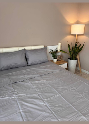 Постільна білизна бавовна сатинова текстура дві наволочки 70х70 см Євро Сірий (П4К-Al-satin-006-03) No Brand (308754990)