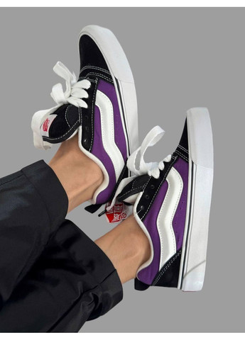 КЕДИ ЖІНОЧІ VANS KNU PURPLE BLACK / WHITE ВАНС КНУ СКУЛ No Brand чорні демісезони (368888247)