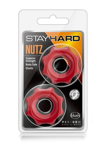 Набір ерекційних кілець STAY HARD Nutz RED, Червоний, Розмір посилки : 8,50 х 14,00 х 2,50 Blush (289375640)
