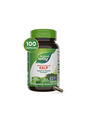 Ламинария Kelp 600 мг 100 капсул Nature's Way (361115424)