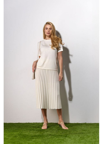 Молочная юбка плиссе короткая 2080 молочный Triko Bakh