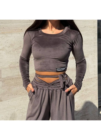 Трендовый велюровый костюм топ + палаццо No Brand С824/825-1617/1 (351856718)