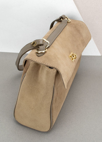 Сумка жіноча замшева на застібці 03829 темний тауп Virginia Conti (315370724)