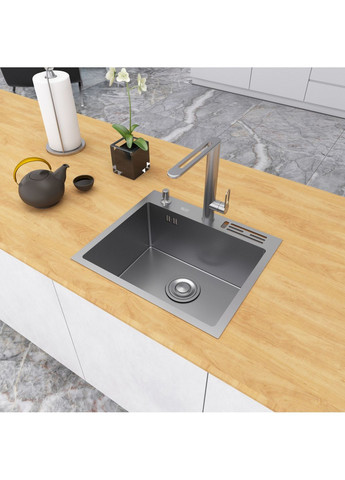 Накладна мийка для кухні з нержавійки 45 см Nett NS-5245 (352730055)