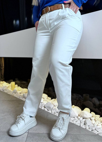 Белые повседневный демисезонные багги брюки No Brand