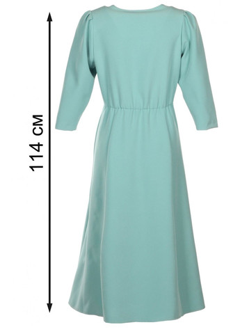 Бирюзовое повседневный платье с длинным рукавом (ll85320149) LadyLike
