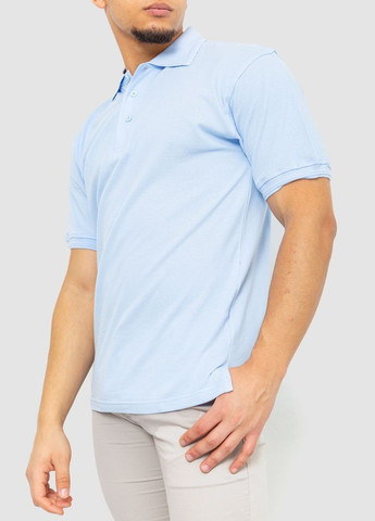 Блакитна поло чоловіче однотонне,, 244r015 Ager