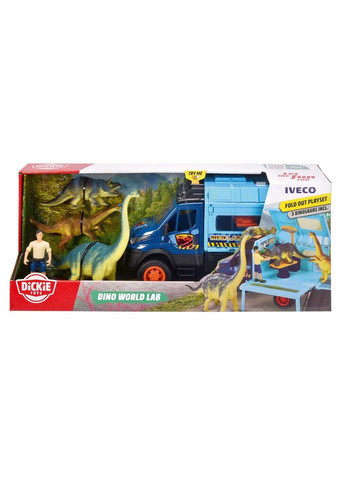 Игрушечный грузовик Iveco Daily 4x4 и 3 фигурки динозавров Dickie toys (278082669)