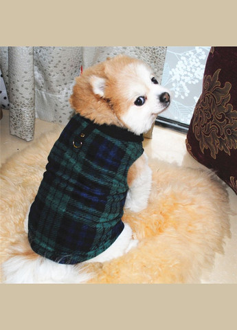 Жилетка для котів з кільцем Pet Style "Клітинка" Зелена 2XL No Brand - (323234725)