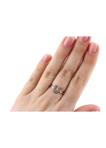 Серебряное кольцо с фианитом Подкова К2Ф/285, размер No Brand (317577794)