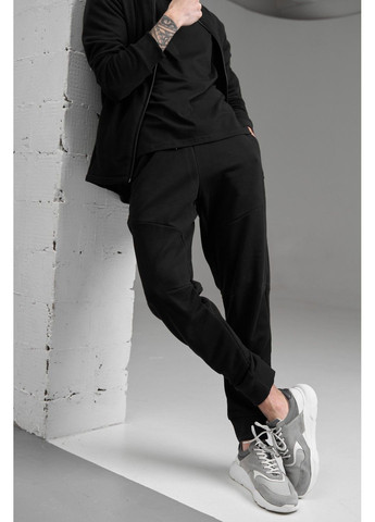 Спортивний костюм чоловічий ТРІЙКА весна осінь MILITARY з кофтою на замку + футболка чорний Handy Wear (293275164)