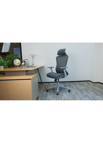 Кресло поворотное MAGNUS LUX темно-серая ткань/серый каркас Intarsio (365461529)