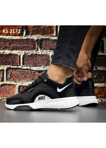 Черные демисезонные кроссовки мужские nike air zoom black white найк аир зум No Brand