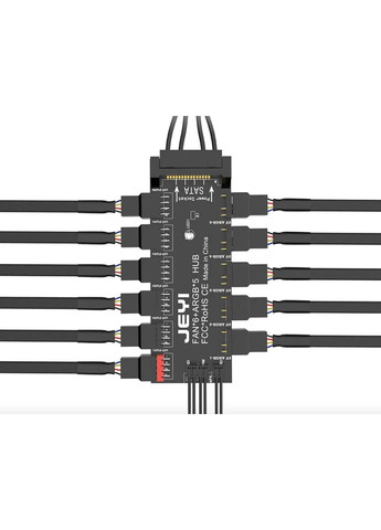 PWM хаб концентратор для вентиляторів 4pin та ARGB підсвічування 3pin JEYI (334877799)