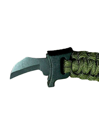 Браслет виживання 5 в 1 з паракорду з компасом, годинником, ножем, кресало та свистком колір олива Туреччина Single Sword (322873227)