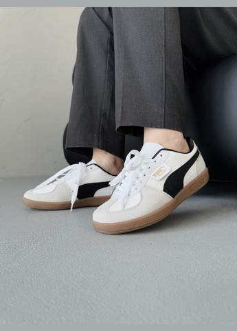 Кросівки жіночі і чоловічі Puma Palermo Leather White Grey Black Gum | Пума Палермо білі No Brand білі демісезони (339604419)