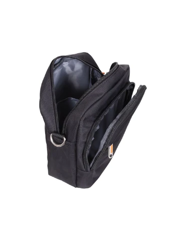 Чоловіча текстильна сумка 6339-4BLACK чорна Dovhani (370848540)