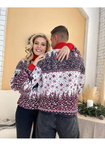 Червоний демісезонний новорічний светр-гольф парний – замір в описі GD/GL Модний простір