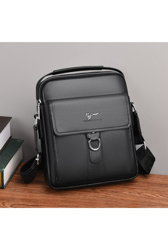 Мужская портативная кожаная сумка черная Kangaroo (311505827)