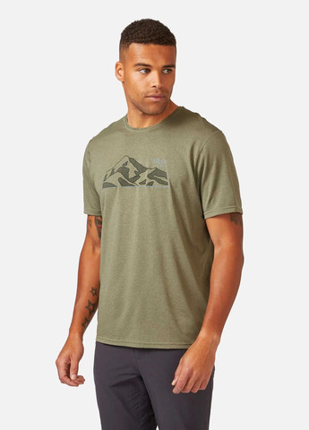 Хаки (оливковая) футболка mantle mountain tee светлый Rab