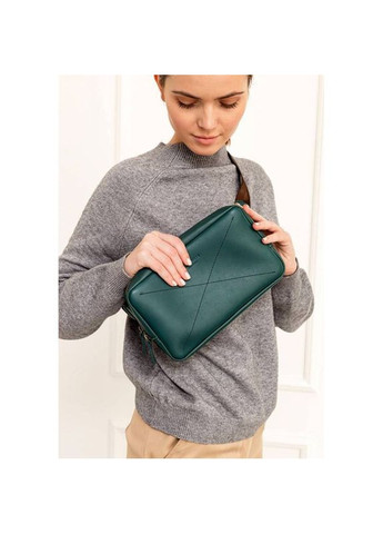 Поясная сумка женская кожаная через плечо Dropbag Maxi зеленая краст BlankNote (302007939)