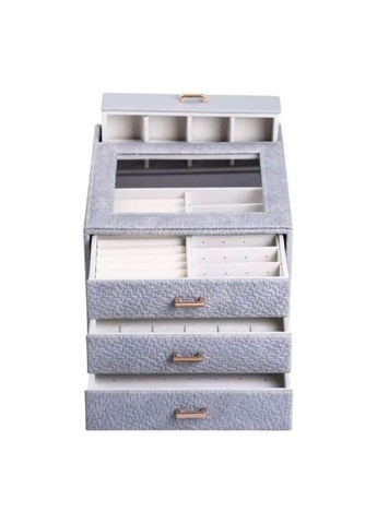 Скринька для прикрас з еко шкіри 3 яруси органайзер для ювелірних виробів HP-5-16G Yiwu (370801013)