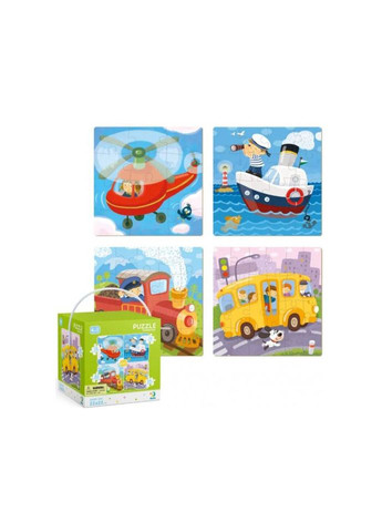 Пазлы 4 в 1 Транспорт,, 12-16-20-24 эл. Dodo (301129560)