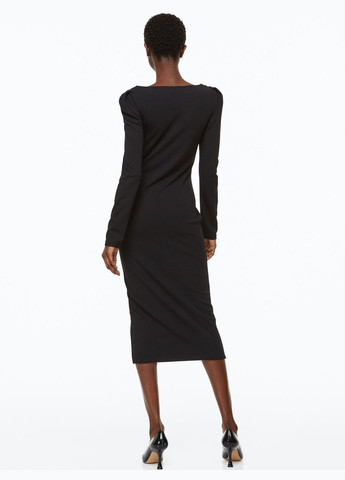 Чорна кежуал сукня міді H&M однотонна