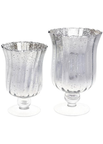 Підсвічник Aiken "Срібло Антик" 12х18см, скляний Bona (297366603)