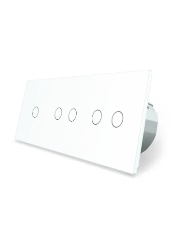 Умный сенсорный ZigBee выключатель 5 сенсоров (1-2-2) стекло (VL-C701Z/C702Z/C702Z-11) Livolo (375457058)