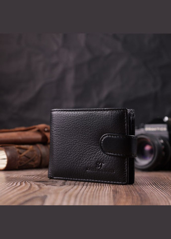 Мужской кожаный кошелек с отделением для монет и карт черный (sku_22456) No Brand (327820088)
