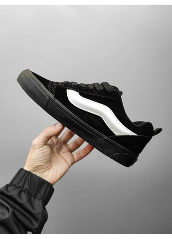 Черные летние кеды vans knu skool black v3 ванс кну скул No Brand