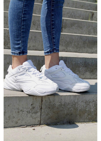 КРОССОВКИ ЖЕНСКИЕ NIKE M2K TEKNO WHITE 2 НАЙК М2К ТЕКНО No Brand белые демисезоны (367168837)