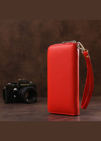 Женский кошелек из натуральной кожи с монетницей 18417 (ST45-2) на молнии Красный st leather (306881315)