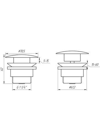 Донний клапан TK-15A-W (Click-clack) Topaz (335040833)