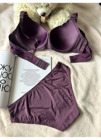 Бузковий демісезонний комплект білизни бузковий чашка d Biweier