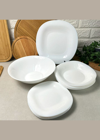 Столовый квадратный сервиз Carine White 19 пр (N2185) Luminarc (303137956)