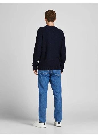Комбінований демісезонний пуловер jjcraig knit crew neck 12189968-sky captain jackandamp;jones m темно-синій 12189968-sky captain JACK&JONES