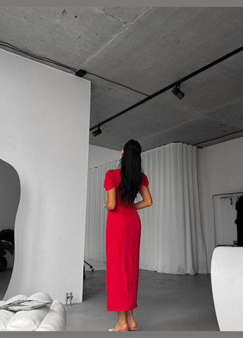 Червона святковий, коктейльна, ділова, відвертий, повсякденний, кежуал, джинсова, вечірня сукня жіноча No Brand однотонна