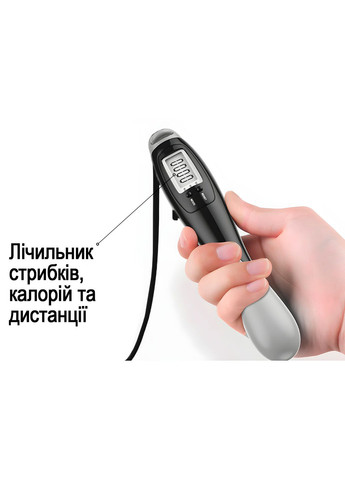 Швидкісна скакалка з лічильником чорний-сірий EasyFit (345714828)