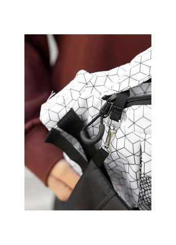 Велика жіноча поясна сумка бананка DynamicDart тканева принт "Square" Sambag SB-80411150 (400734614)