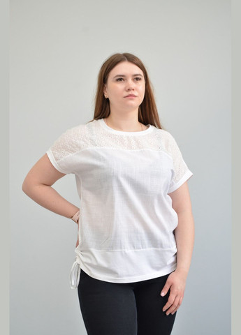 Белая всесезон женская повседневная футболка, белая (, 2xl, 3xl) No Brand