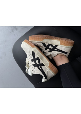 Кроссовки женские Asics Court MZ Beige Black | Асікс Кут МЗ бежевые демисезоны (371808034)